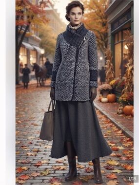 Charlotte & Louis Italian wool blend sweater jacket made in Italy